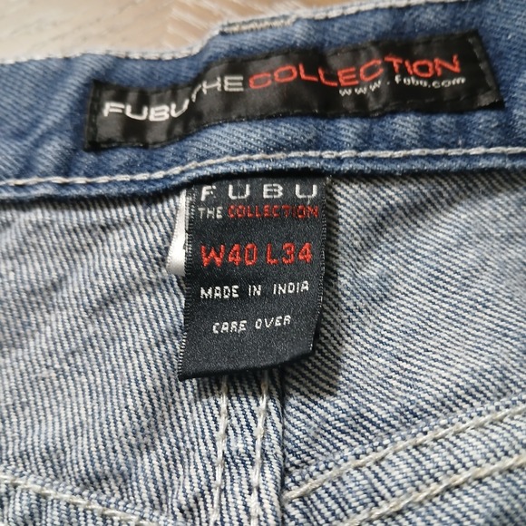 FubuThe Collection Men's Jeans40x34Cargo Pocket HammerLoop HipHop Baggy Wide Leg - Picture 4 of 16